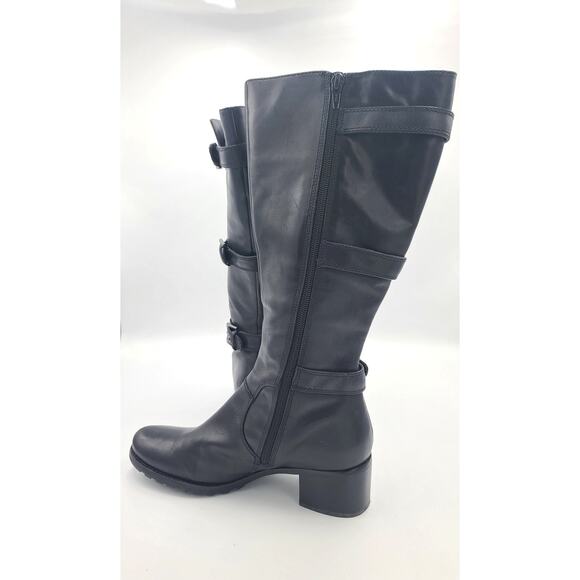 ECCO Women's Hobart Buckle Knee-High Riding Boot Black 39 8-8.5 GUC 16" Tall - Picture 6 of 8